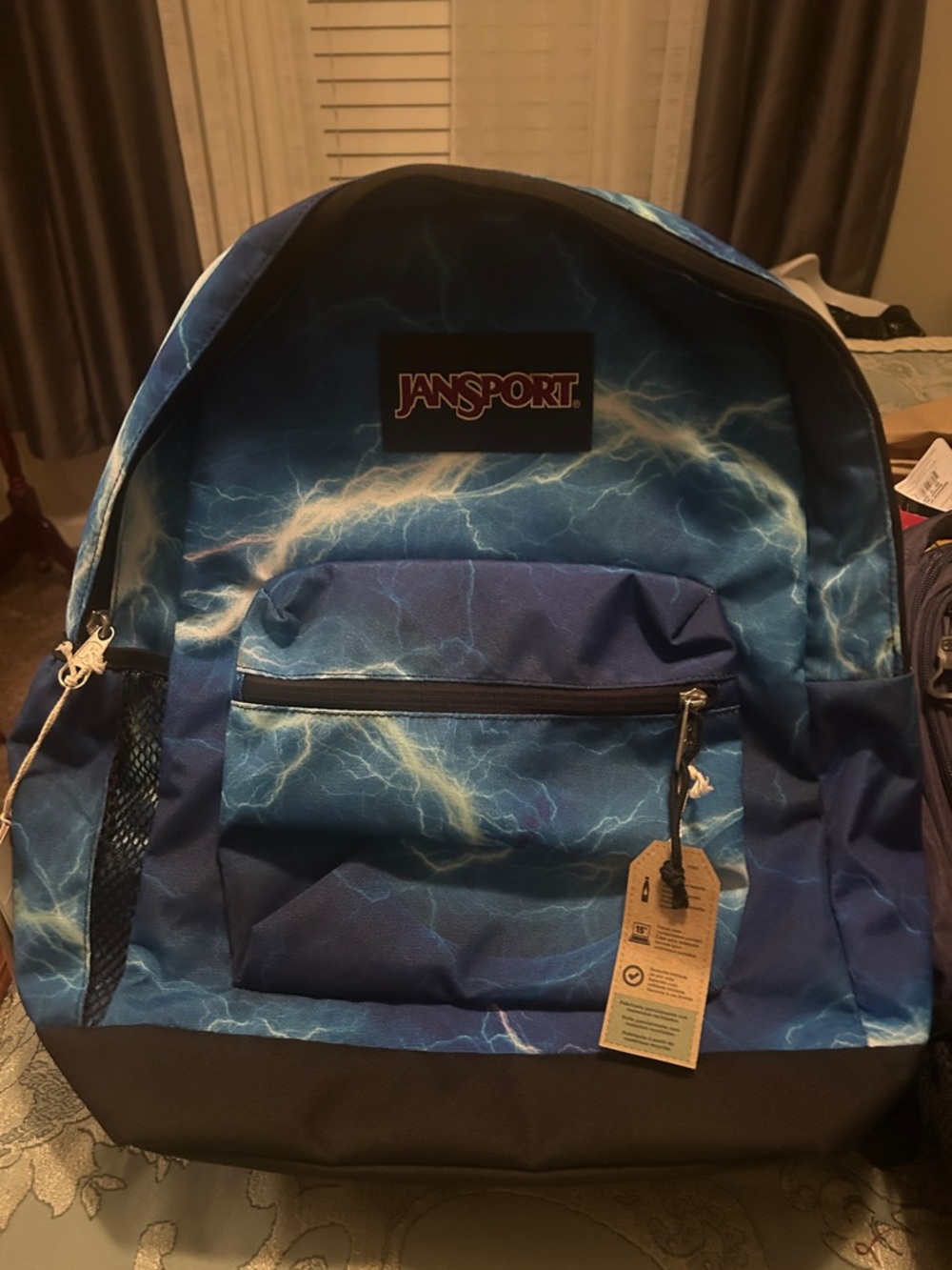 JanSport Blue Lightning Print Backpack